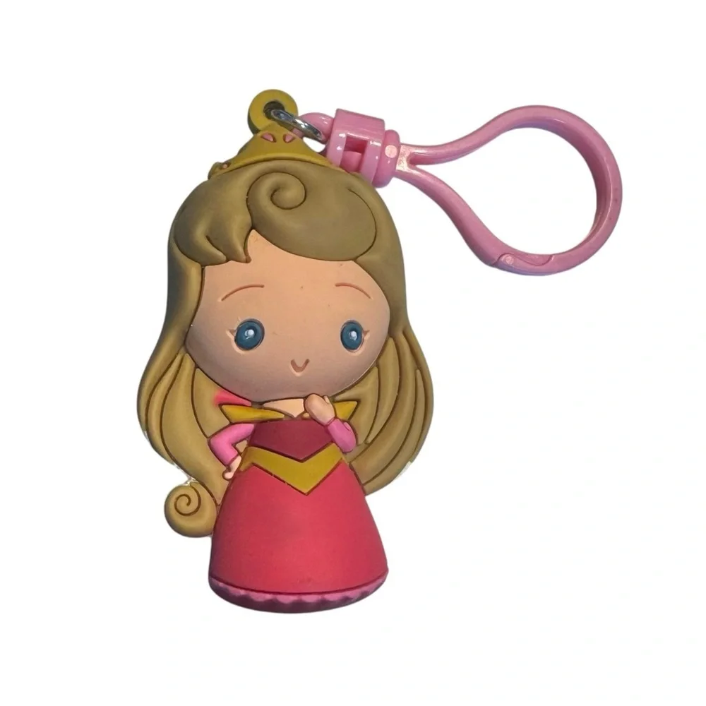 🤑 5/$25 Disney Sleeping Beauty Aurora 3D Figure Bag Clip Keychain